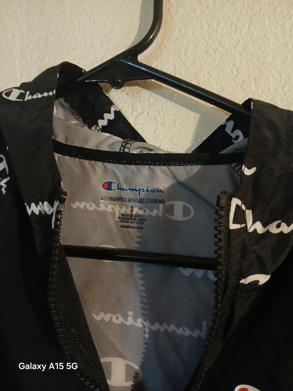 Champion Kids' Black Logo Windbreaker Jacket